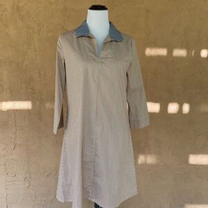 Cotton A-line shirt dress - Duffield Lane